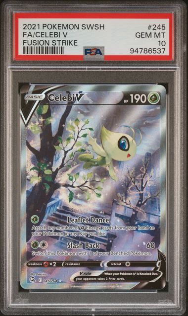 2021 POKEMON SWORD & SHIELD FUSION STRIKE #245 FA/CELEBI V FUSION STRIKE