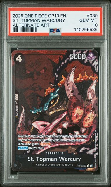 2025 ONE PIECE OP13-CARRYING ON HIS WILL #089 ST. TOPMAN WARCURY ALTERNATE ART