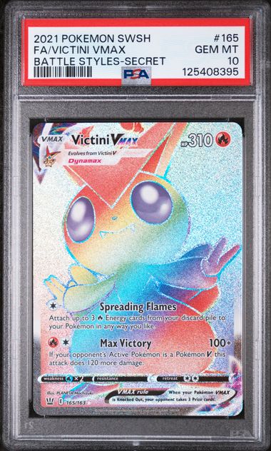 2021 POKEMON SWORD & SHIELD BATTLE STYLES #165 FA/VICTINI VMAX BATTLE STYLES-SECRET