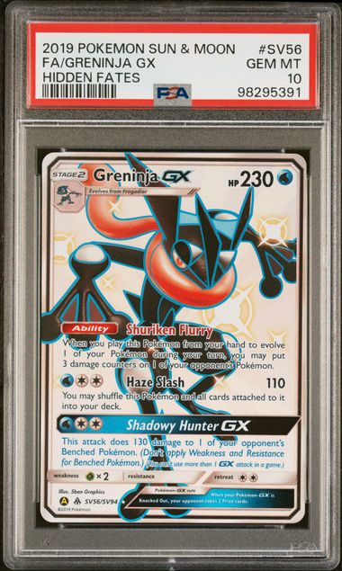 2019 POKEMON SUN & MOON HIDDEN FATES #SV56 FA/GRENINJA GX HIDDEN FATES